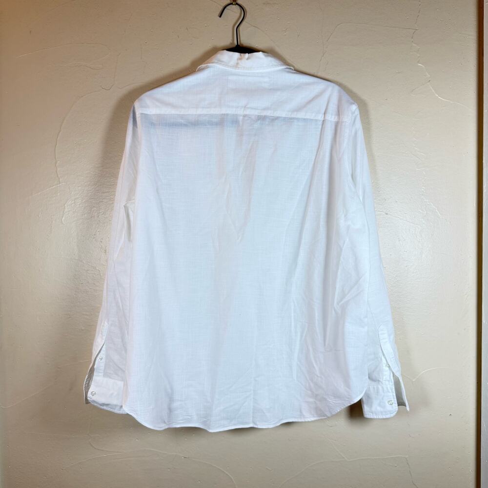 Frank & Eileen White Cotton Eileen Relaxed Button-Up Shirt sz Medium - Picture 6 of 6